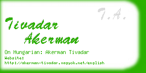 tivadar akerman business card